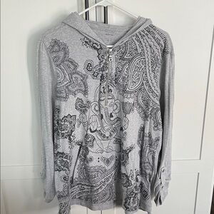 Style & Co. Gray Paisley Hoodie